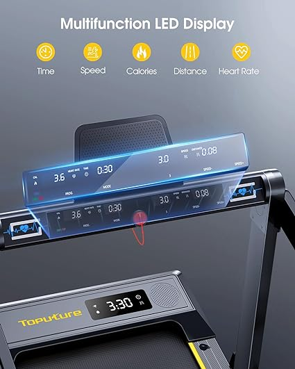 2 In 1 Home Folding Treadmill, Dual LED Screen