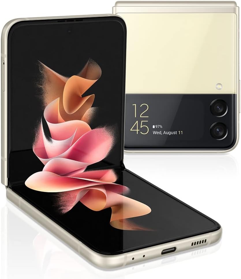 SAMSUNG Galaxy Z Flip 3 5G Cell Phone, Factory Unlocked Android Smartphone, 128GB, Flex Mode, Super Steady Camera, Ultra Compact