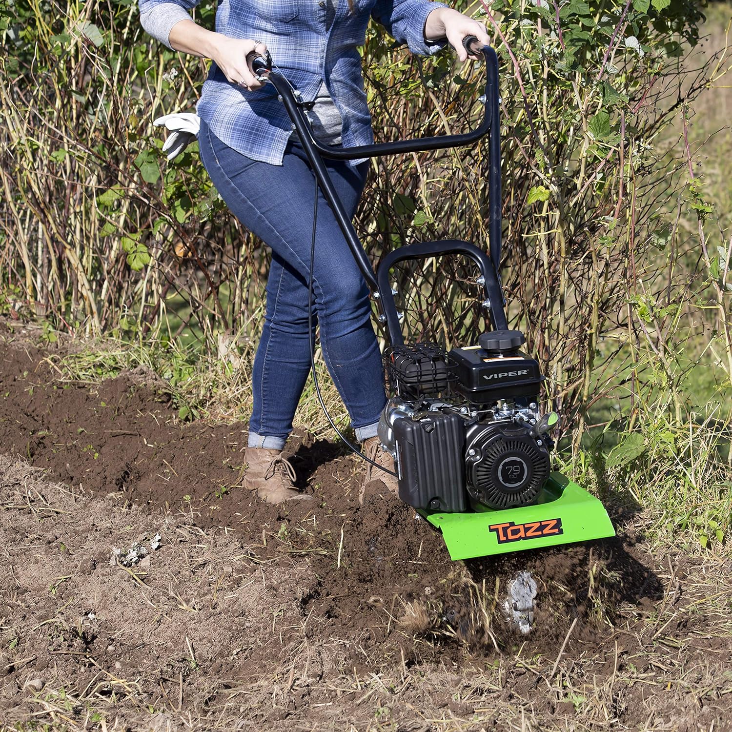 Tazz 35310 2-in-1 Front Tine Tiller Weed Eater.