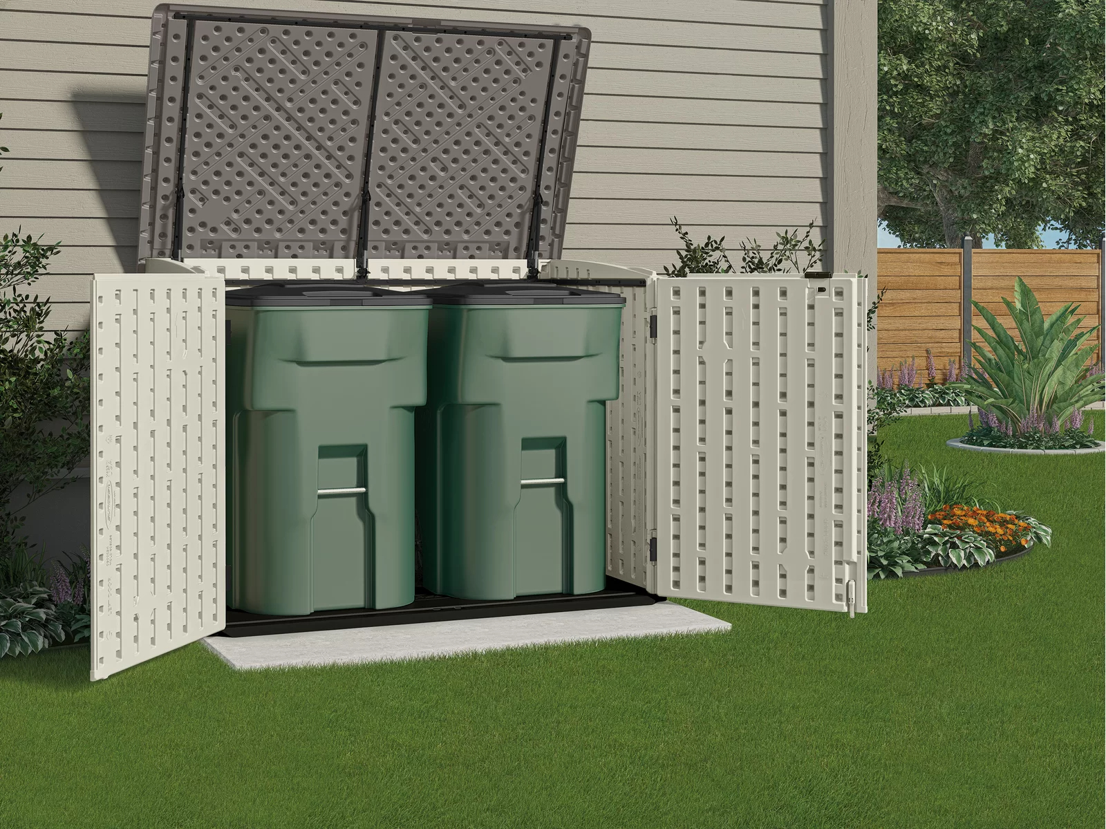ćStorage ShedćResin Outdoor 2-Container 5'10