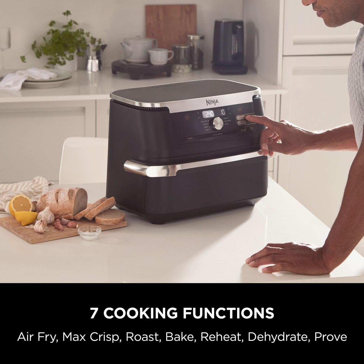 Ninja Foodi FlexDrawer Air Fryer, Dual Zone with Removable Divider, Large 10.4 Litre Drawer, 7 in 1, AF500UK