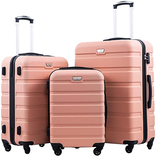 COOLIFE Luggage 3-Piece Set Hardshell Lightweight Spinner Luggage TSA Lock
