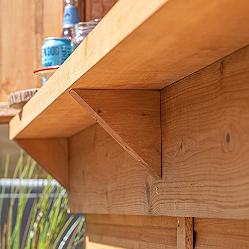 Outdoor Garden Bar, 6' x 3' Forest Wooden Shiplap Pent Garden Bar
