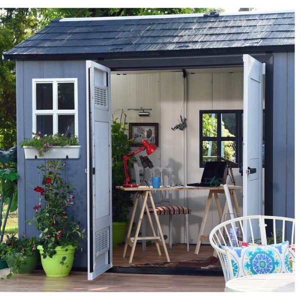 Oakland 11 ft. W x 7.5 ft. D Plastic Storage Shed