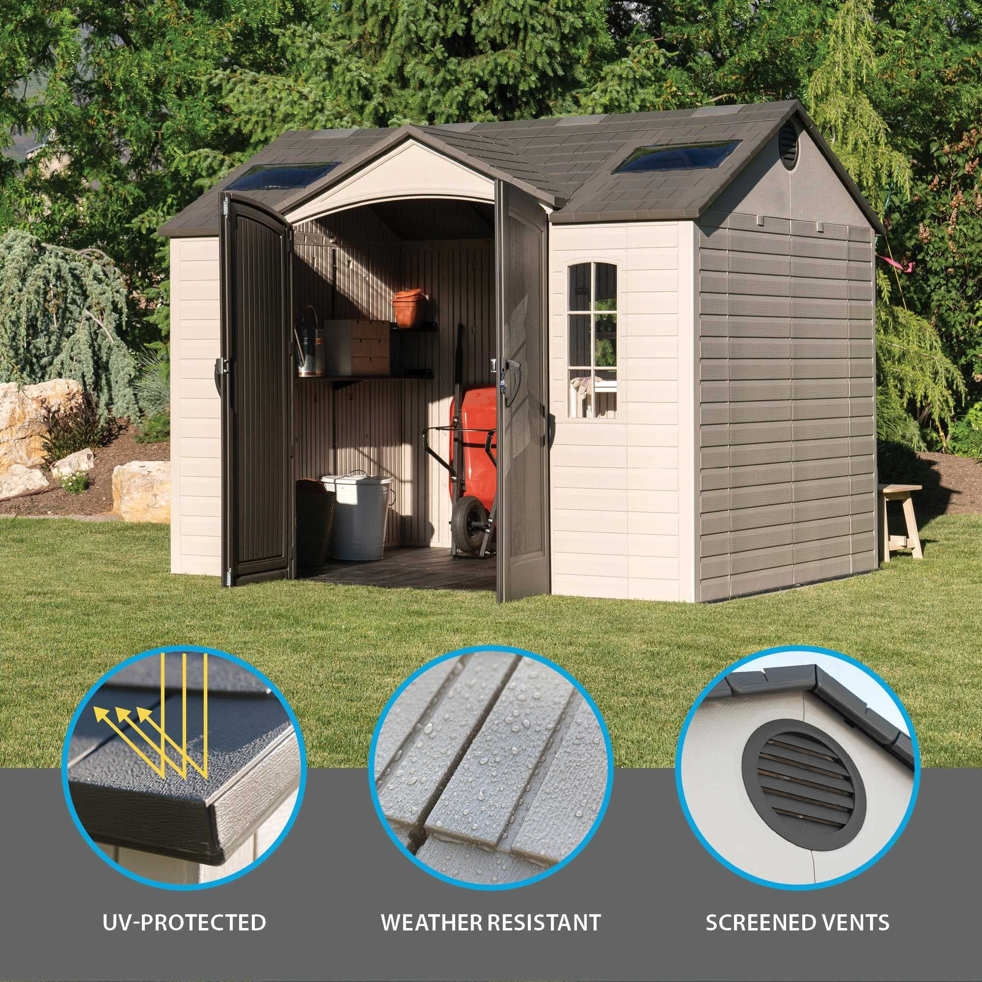 10x8 ft Outdoor Storage Shed, Desert Sand