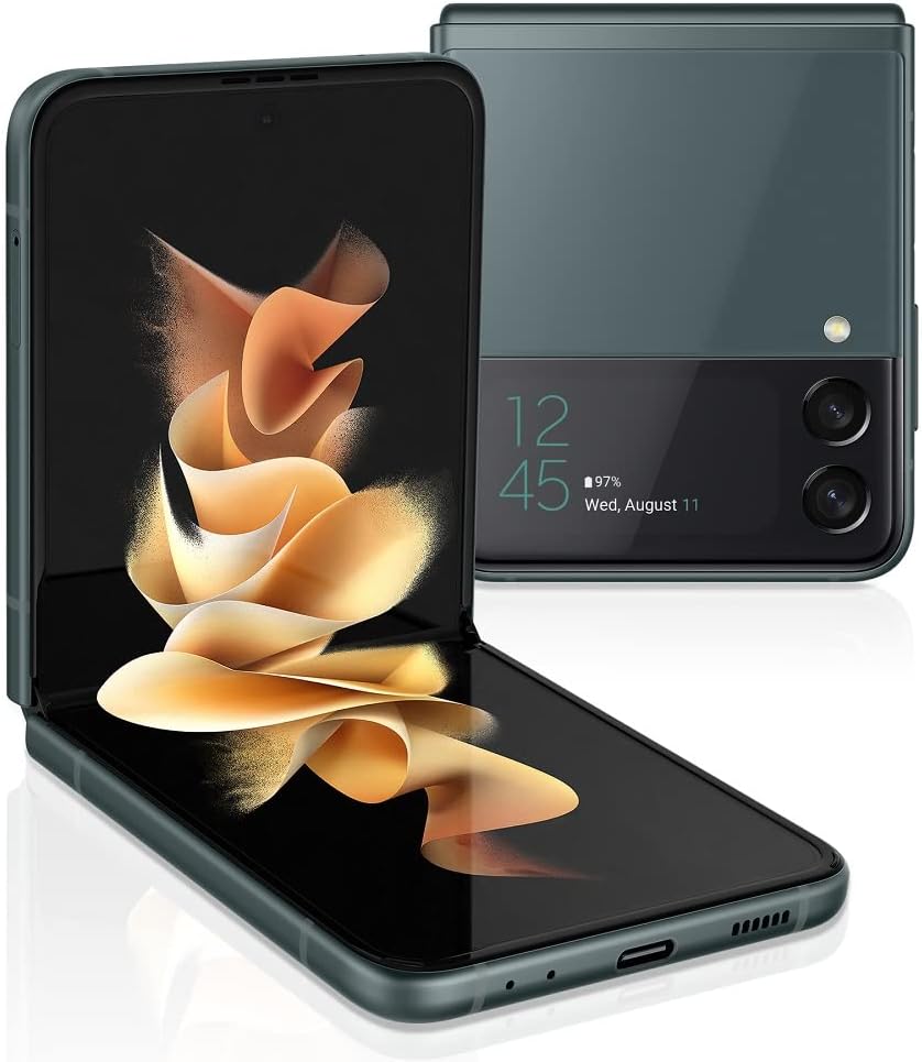 SAMSUNG Galaxy Z Flip 3 5G Cell Phone, Factory Unlocked Android Smartphone, 128GB, Flex Mode, Super Steady Camera, Ultra Compact