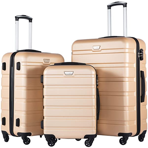 COOLIFE Luggage 3-Piece Set Hardshell Lightweight Spinner Luggage TSA Lock