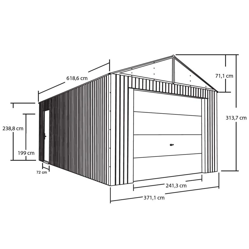 Sojag, Everest Galvalume Steel with Extra Tall Walls Garage Storage Building