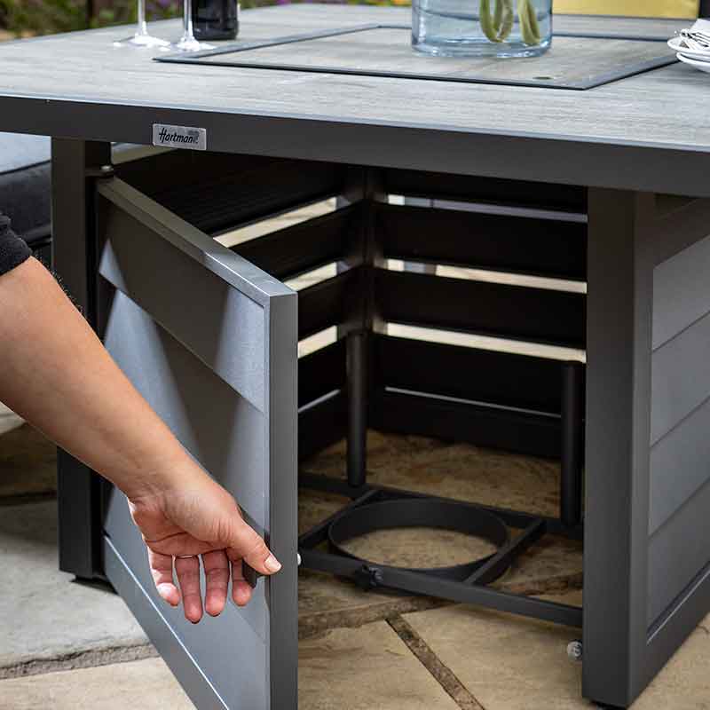 Hartman Sorrento Corner Lounge Set with Square Fire Pit Table