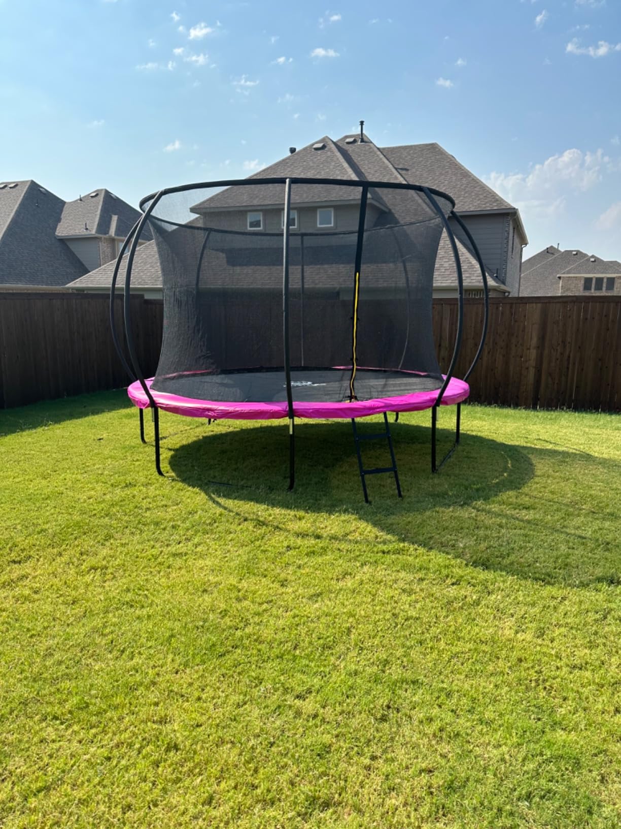 JUMPZYLLA Trampoline 8FT 10FT 12FT 14FT 15FT 16FT Trampoline with Enclosure - Recreational Trampolines with Ladder and AntiRust Coating, ASTM Approval Outdoor Trampoline for Kids