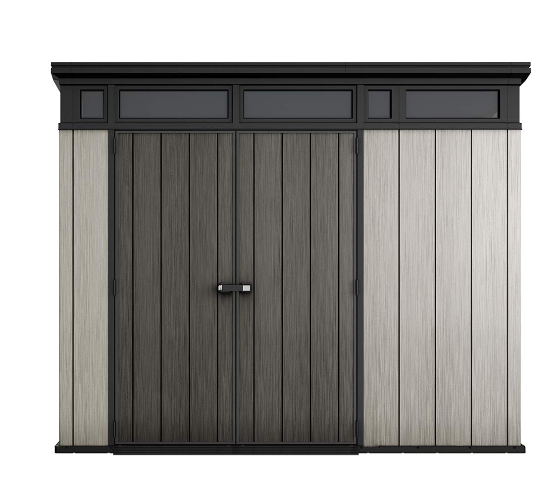 9x7 Foot Large Outdoor Shed with Floor with Modern Design for Patio Furniture, Tools