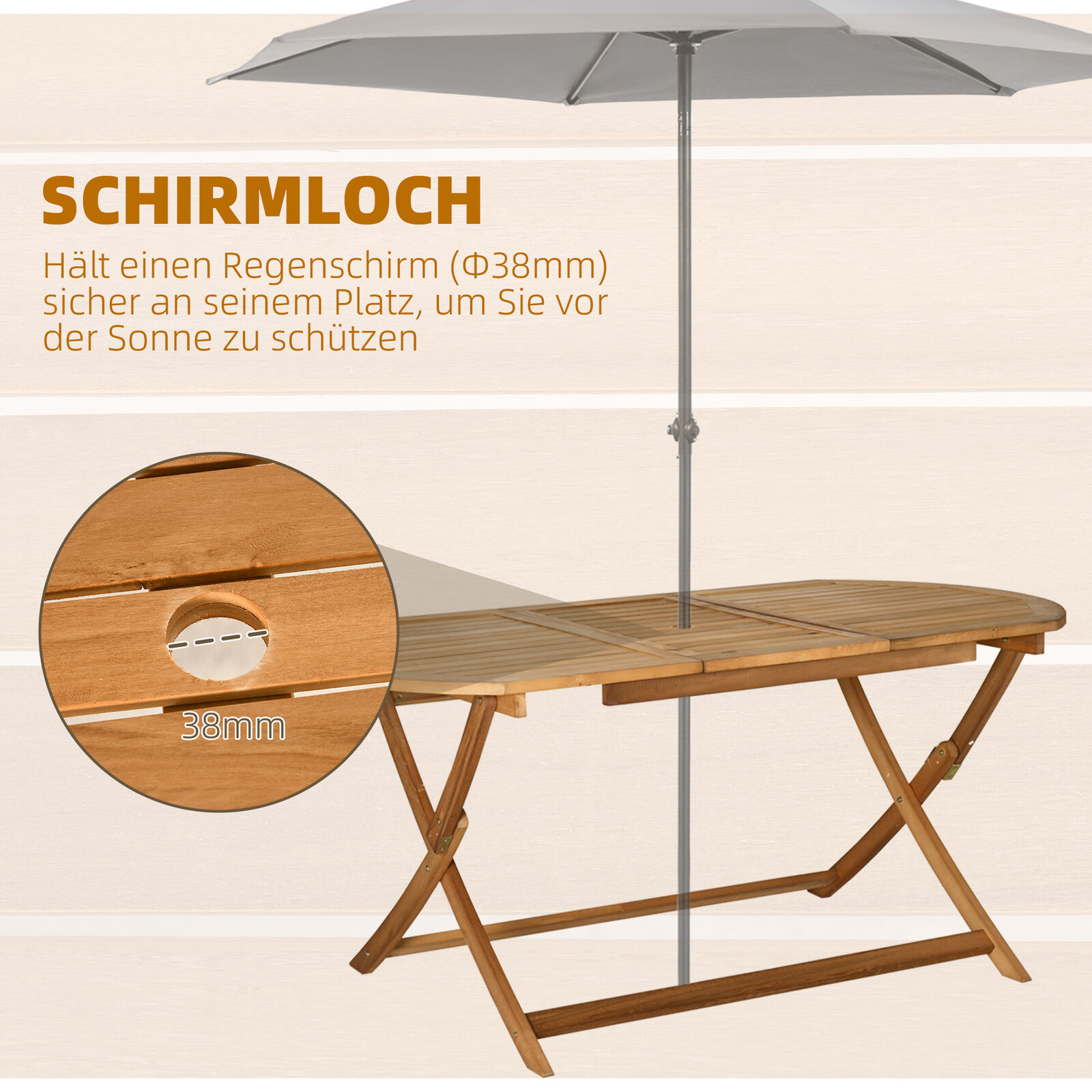 Seating group 7 pieces. Folding dining group garden furniture set made of solid natural wood
