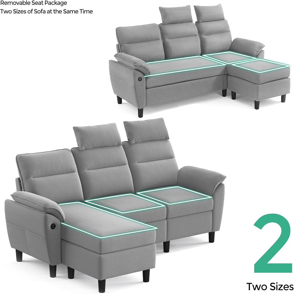 LINSY HOME Reversible Sectional Couch
