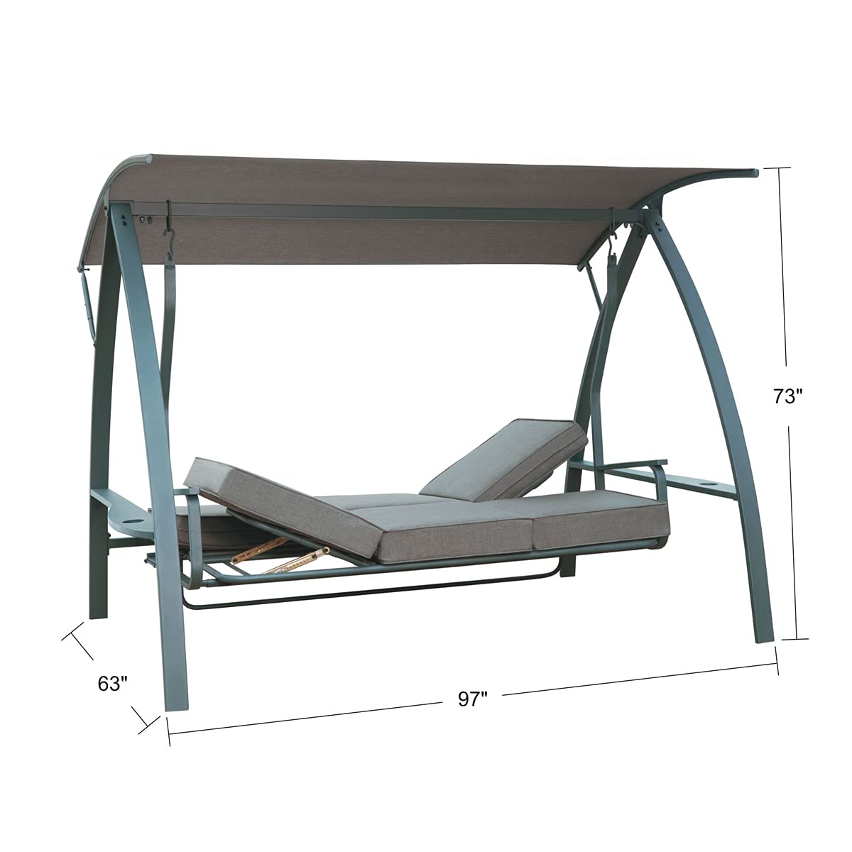 3 Person Patio Swinging Bench Chair 3-Seat Daybed Porch Swing Seater Outdoor Porch Swing