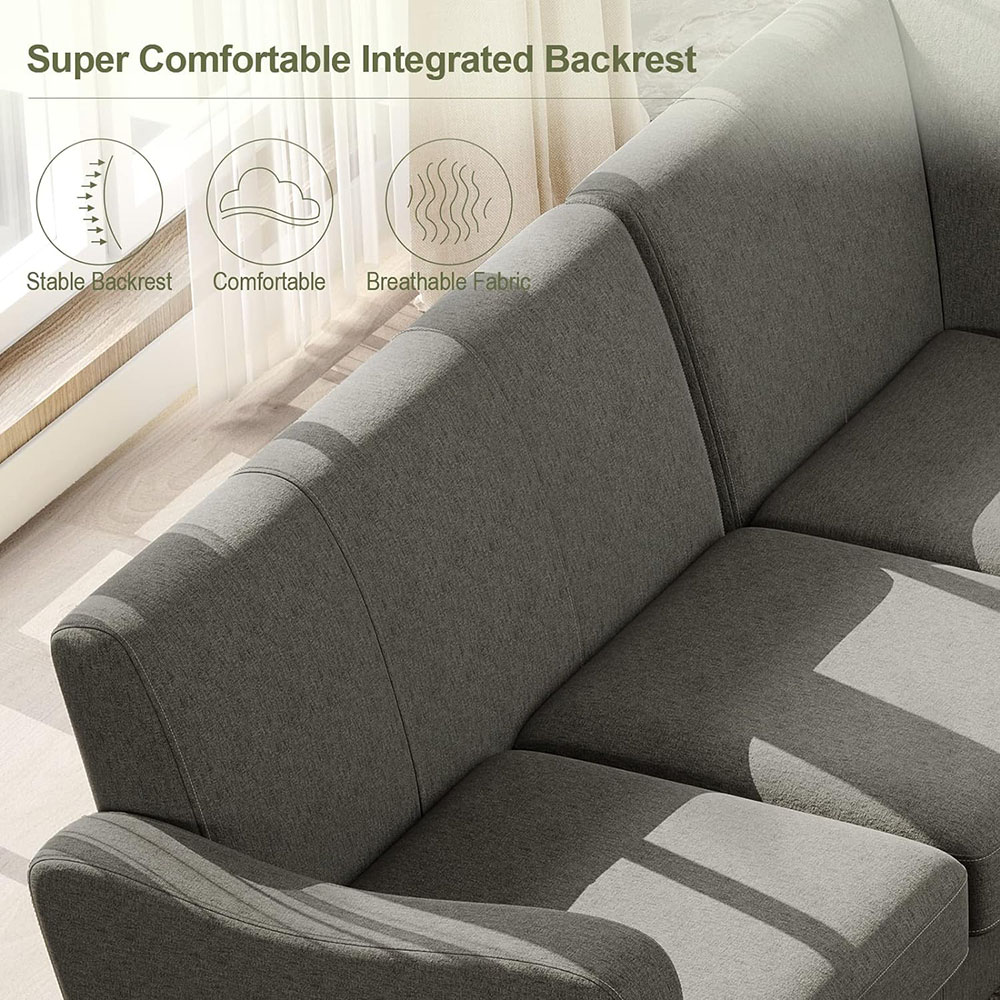 Belffin Fabric L Shaped Sofa Small Sectional Couch