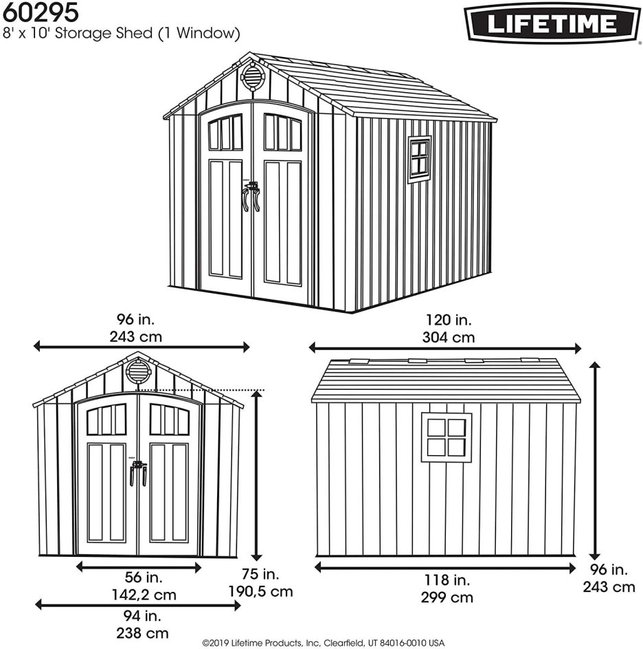 Lifetime 8 Ft. x 10 Ft. Outdoor Storage Shed
