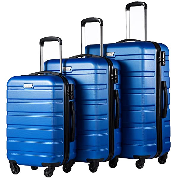 COOLIFE Luggage 3-Piece Set Hardshell Lightweight Spinner Luggage TSA Lock