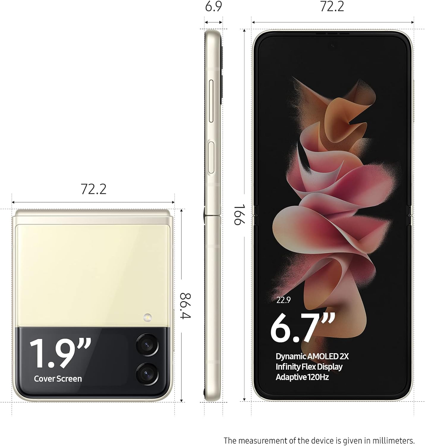 SAMSUNG Galaxy Z Flip 3 5G Cell Phone, Factory Unlocked Android Smartphone, 128GB, Flex Mode, Super Steady Camera, Ultra Compact