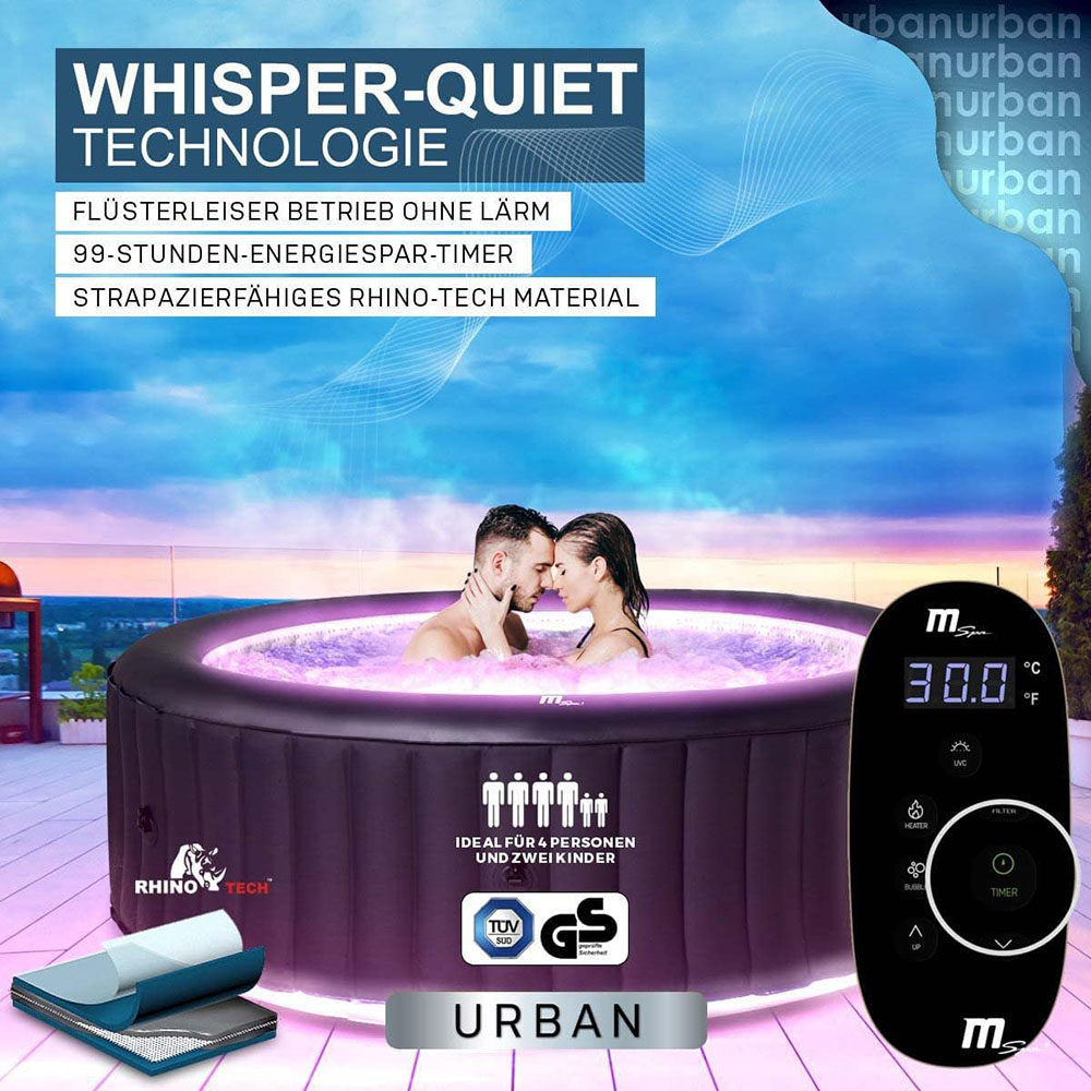 Miweba MSpa aufblasbarer Whirlpool mit Premium LED Beleuchtung