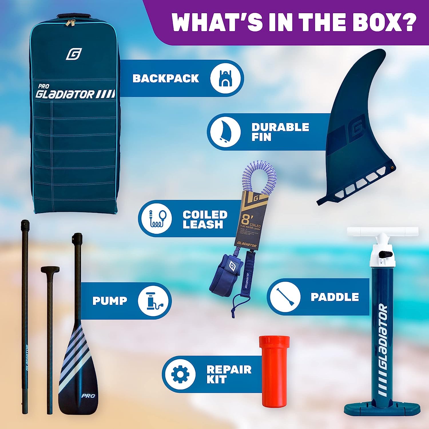 Gladiator Pro 10.4,10.8 Inflatable Paddle Board Package - 2022 EX-DISPLAY