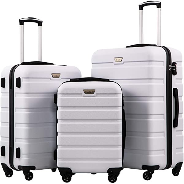 COOLIFE Luggage 3-Piece Set Hardshell Lightweight Spinner Luggage TSA Lock