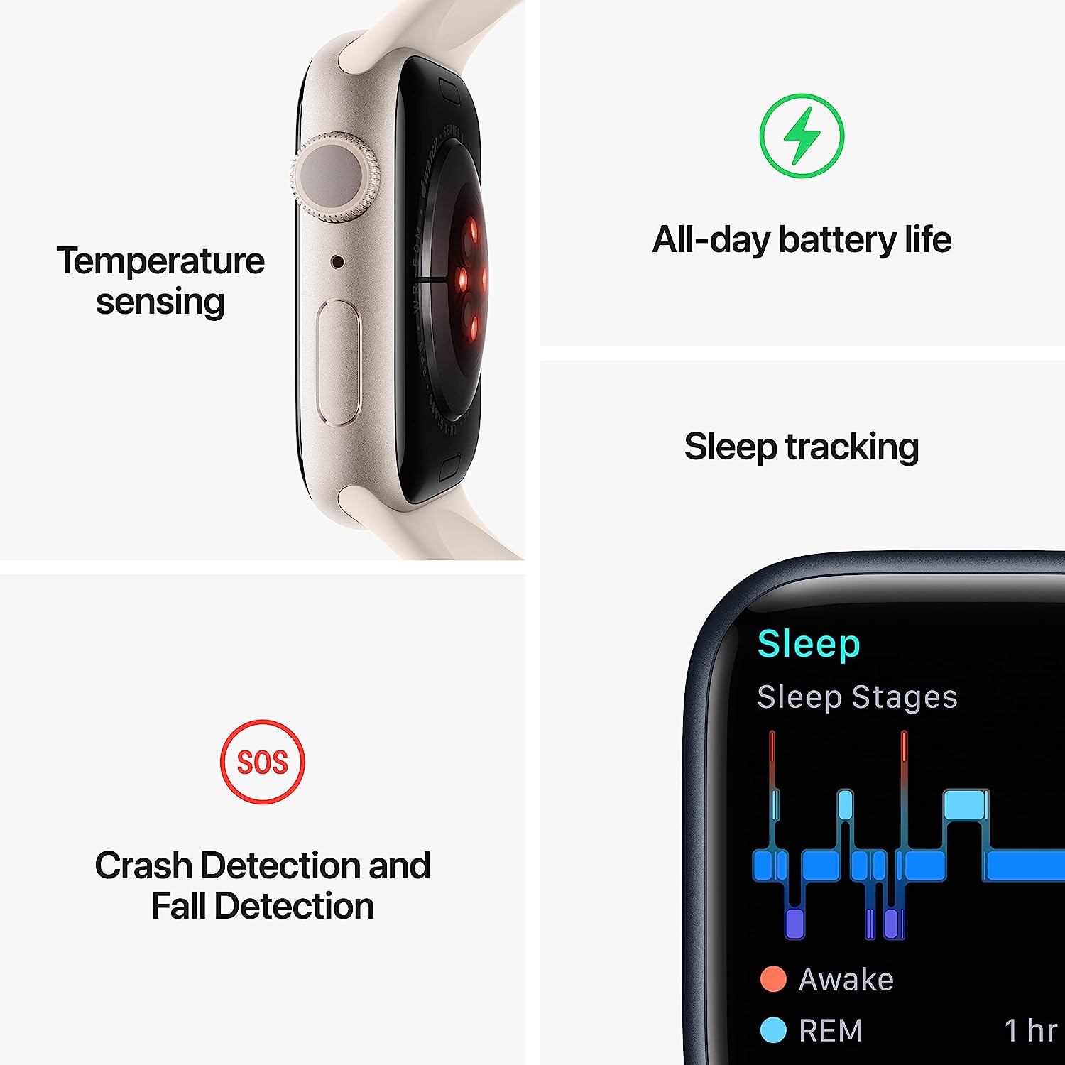 Apple Watch Series 8 (GPS 41mm) Smart watch.