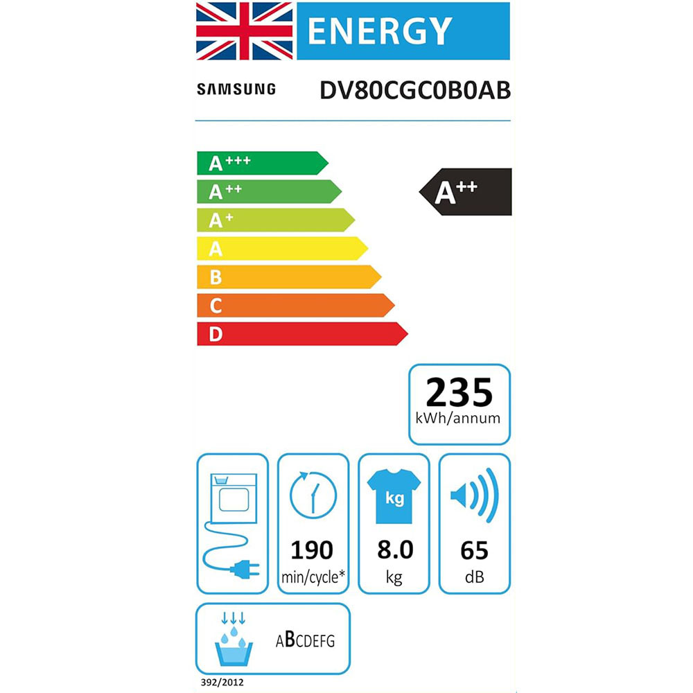 Samsung Series 5 DV80CGC0A0ABEU ,Heat Pump Tumble Dryer