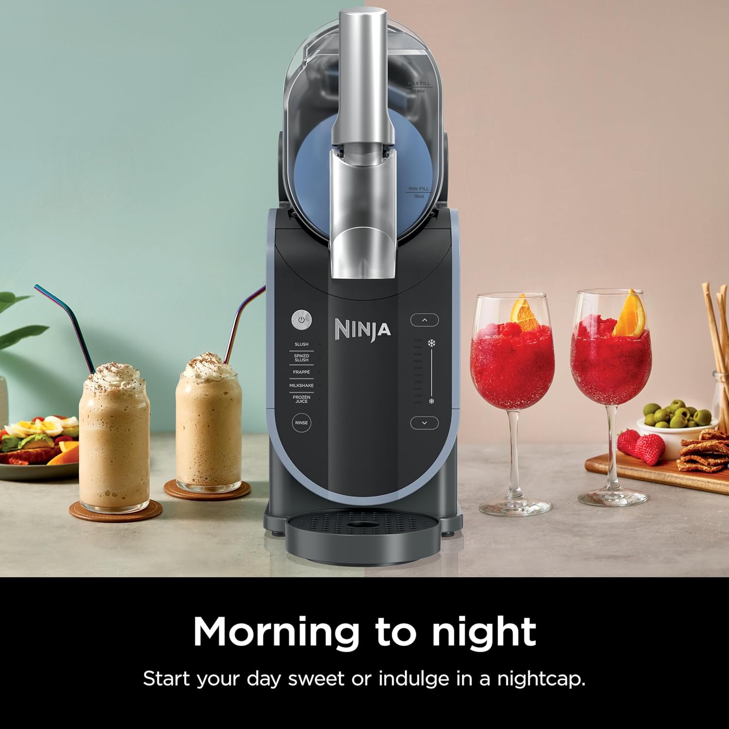 Ninja SLUSHi with RapidChill Technology, 88 oz. Frozen Drink & Slushie Machine, 5 Preset Programs, Margaritas, Frappés, and More, Premium Accents, Black