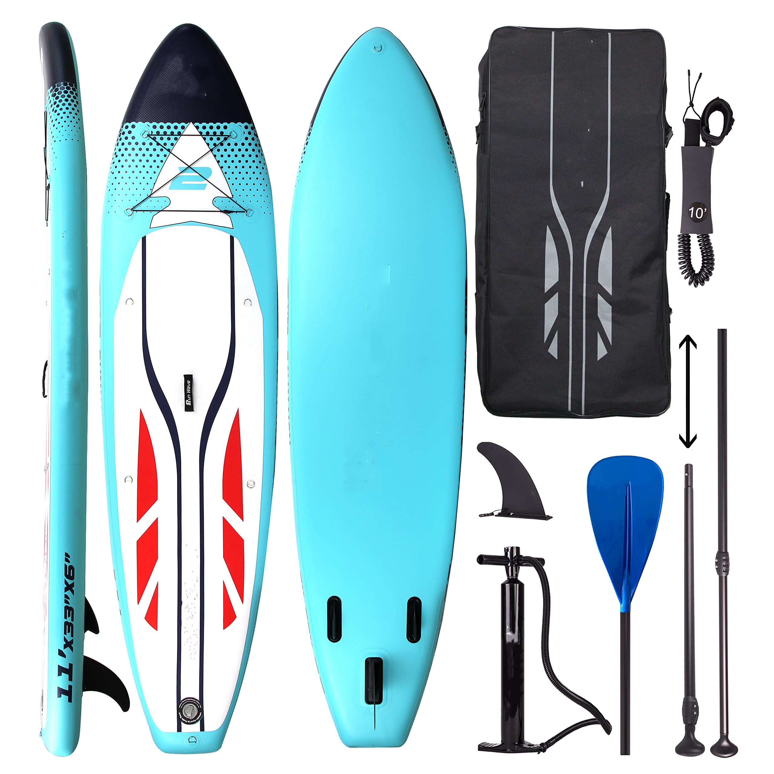 Runwave Inflatable Stand Up Paddle Board 11'×33''×6''(6'' Thick) Non-Slip Deck with Premium SUP Accessories | Wide Stance, Bottom Fins for Surfing Control | Youth Adults Beginner