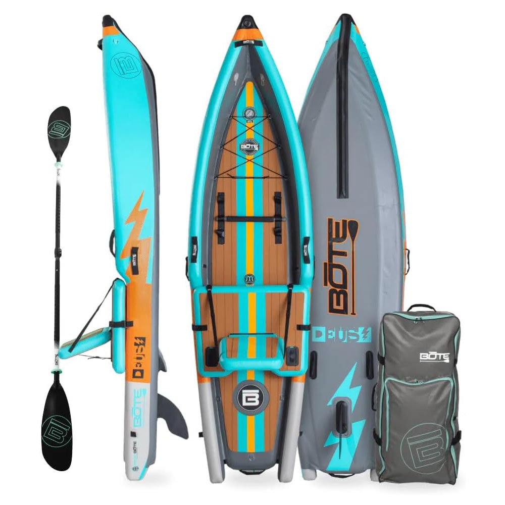 BOTE Deus Aero Inflatable MagnePod Compatible Kayak for Adults and Kids Including Travel Bag, 1 Person Single Seater, Inflatable Kayak for Recreational Fishing Hunting Leisure