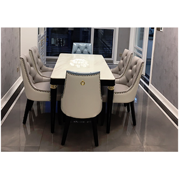 Marble dining table solid wood dining table and chairs NN