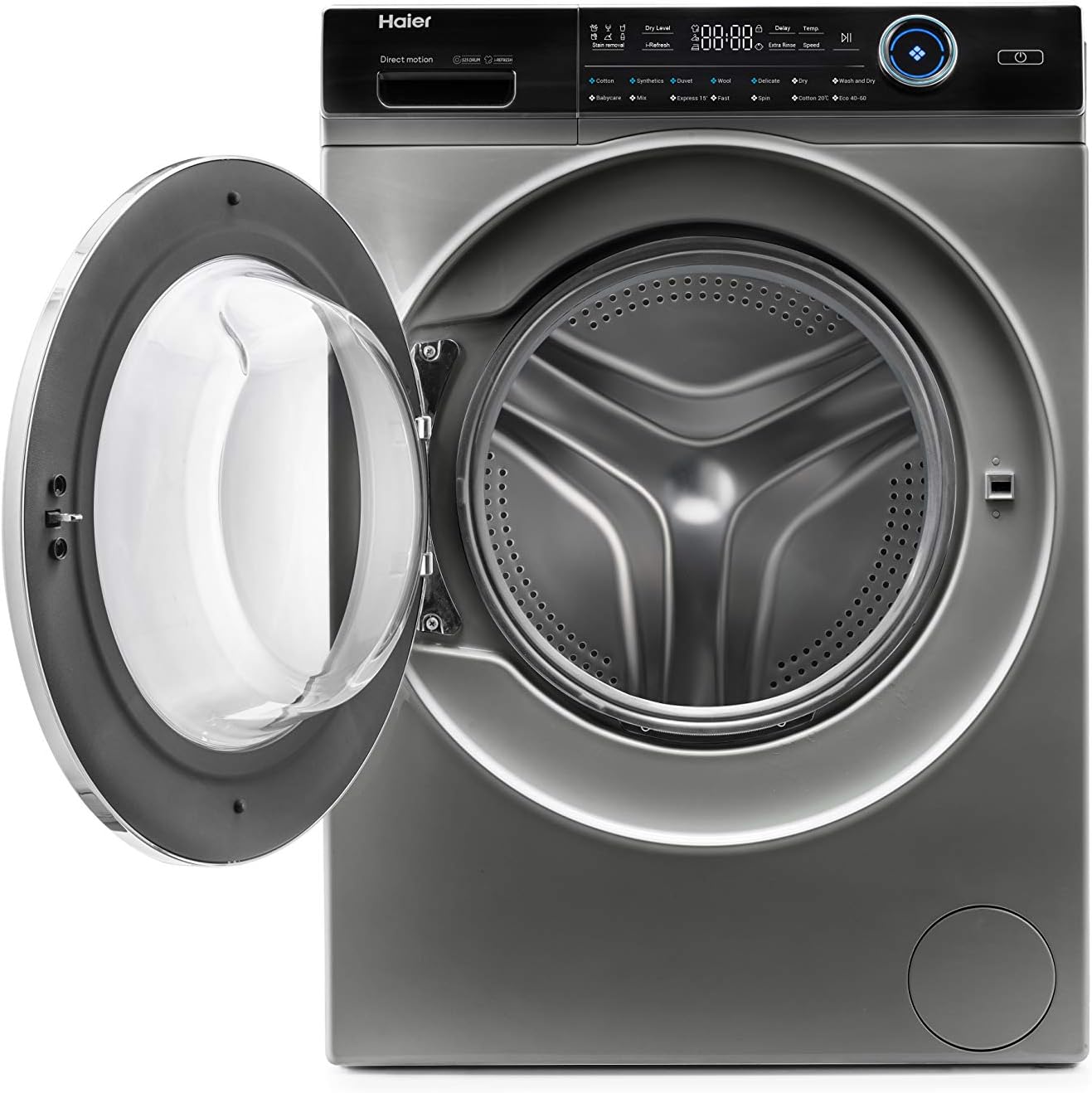 Haier HWD100-B14979S Freestanding Washer Dryer, Direct Motion and LED Display, 1400RPM 10kg/6kg Load, Graphite [Energy Class D]