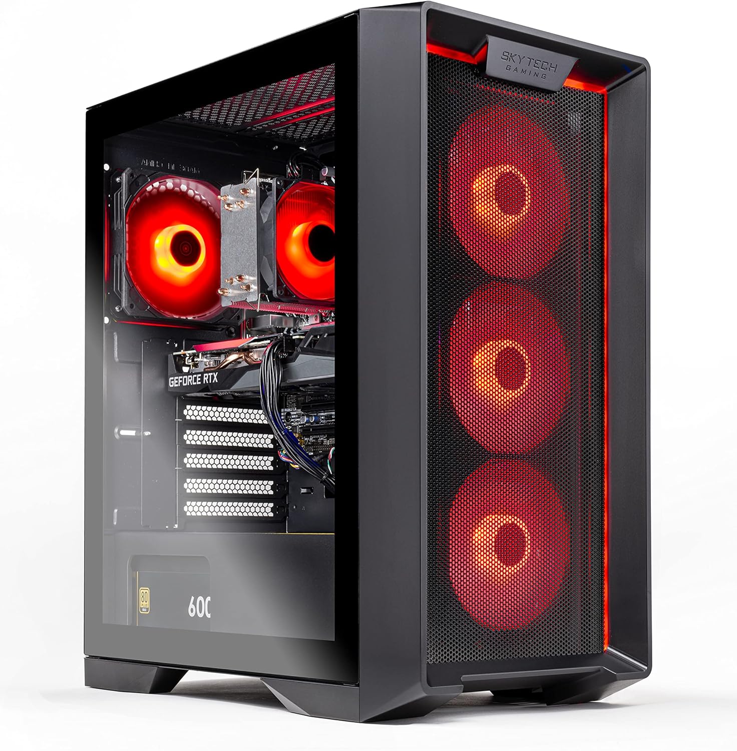 Skytech Archangel Gaming Computer PC Desktop – Ryzen 5 3600 3.6GHz, GTX 1660 Super 6G, 500GB SSD, 16GB DDR4 3200MHz, RGB Fans, Windows 11 Home 64-bit, 802.11AC Wi-Fi
